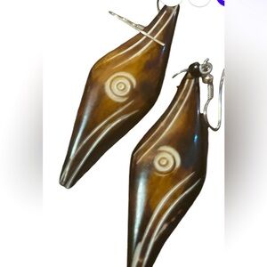 African Cow Horn Earrings